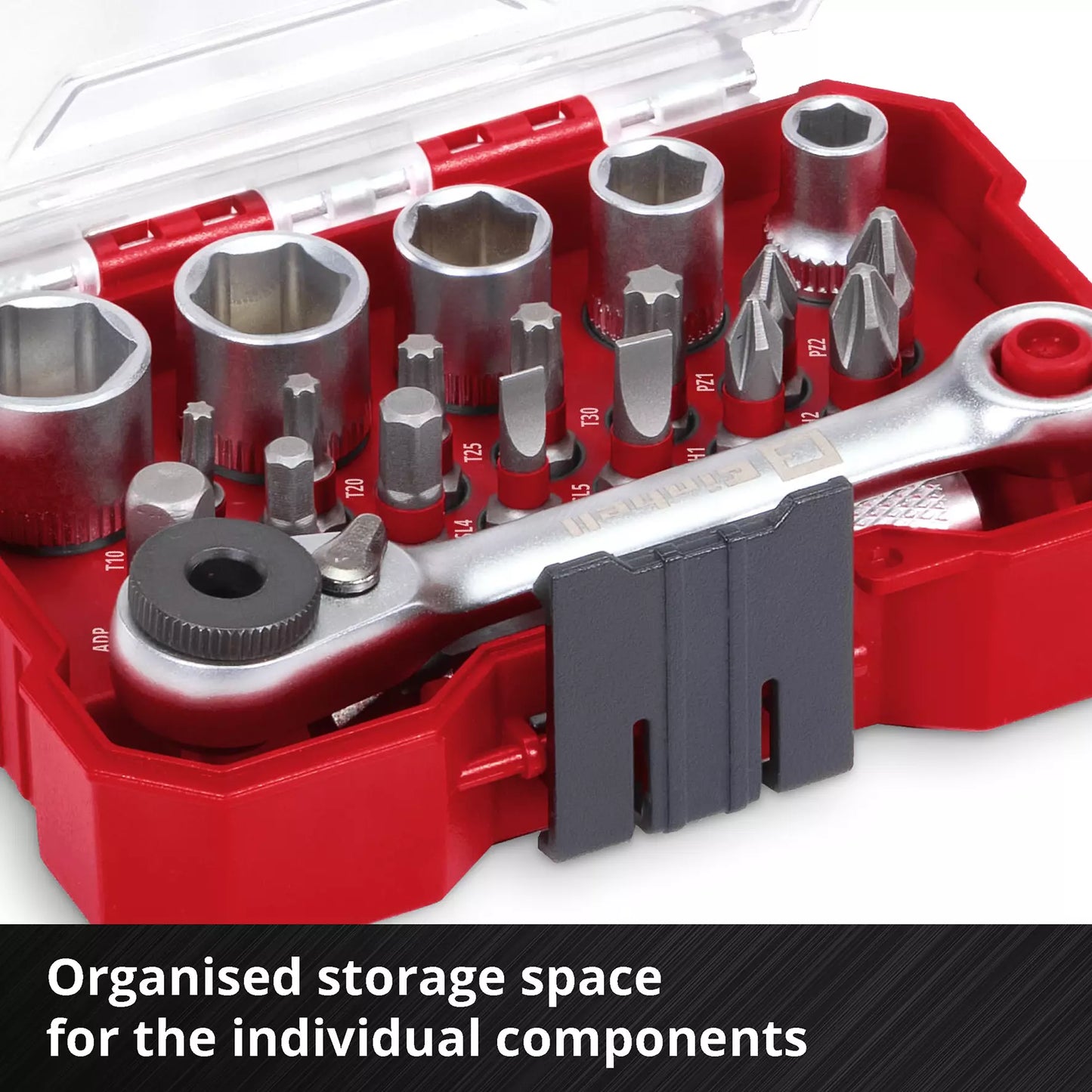 Juego de puntas y vasos XS-CASE 21pc LS Einhell 49118683