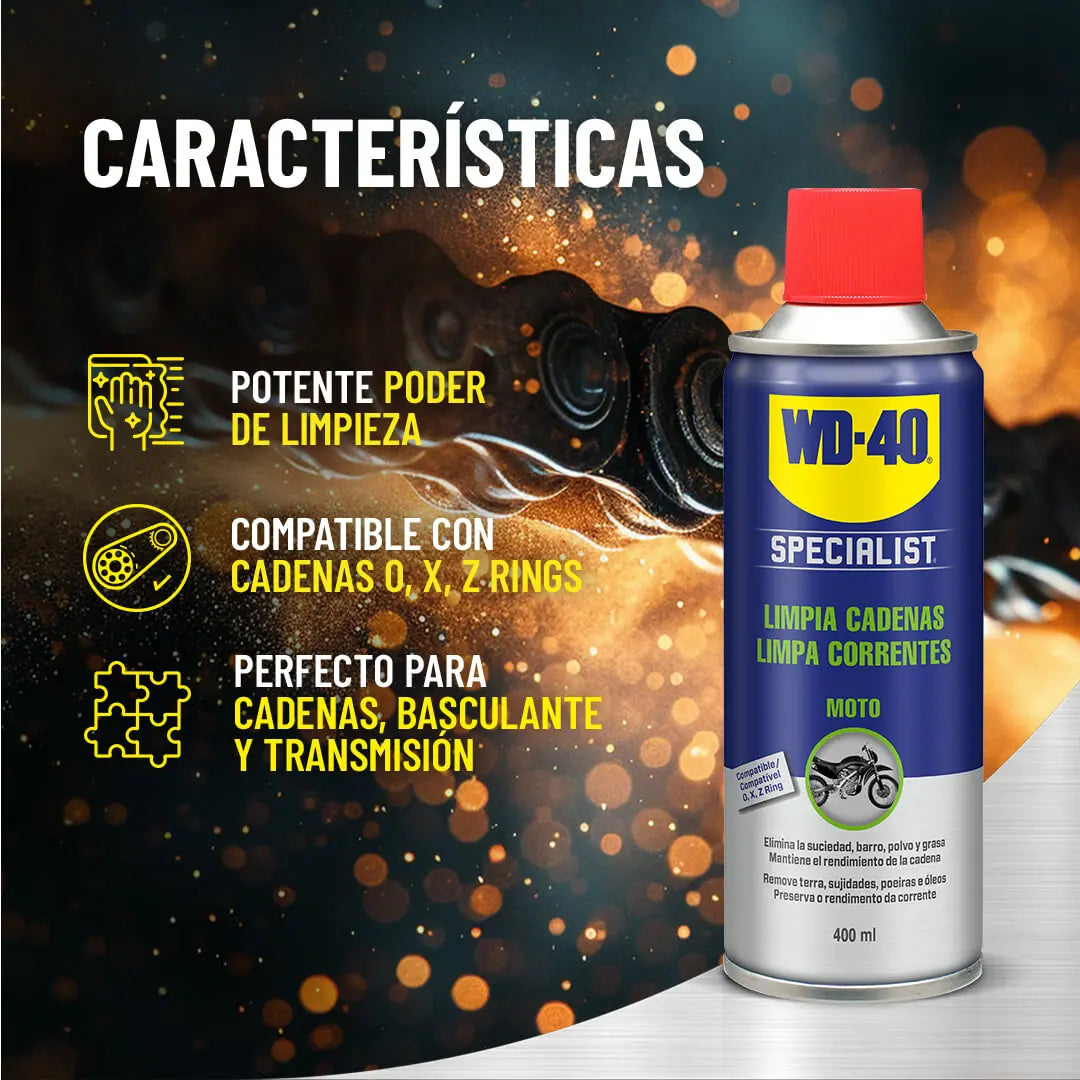 Limpiador de Cadenas 400ml MOTO WD-40