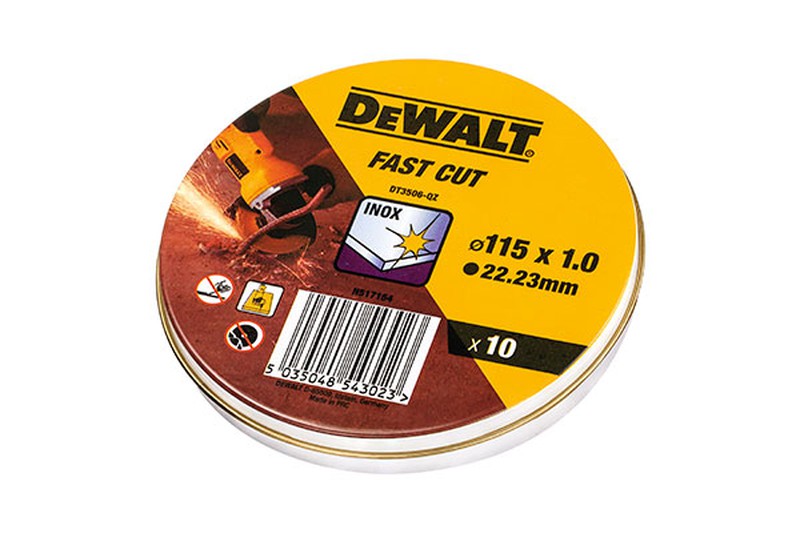 Can of 10 high-performance cutting discs for stainless steel 115x1 DT3506 Dewalt