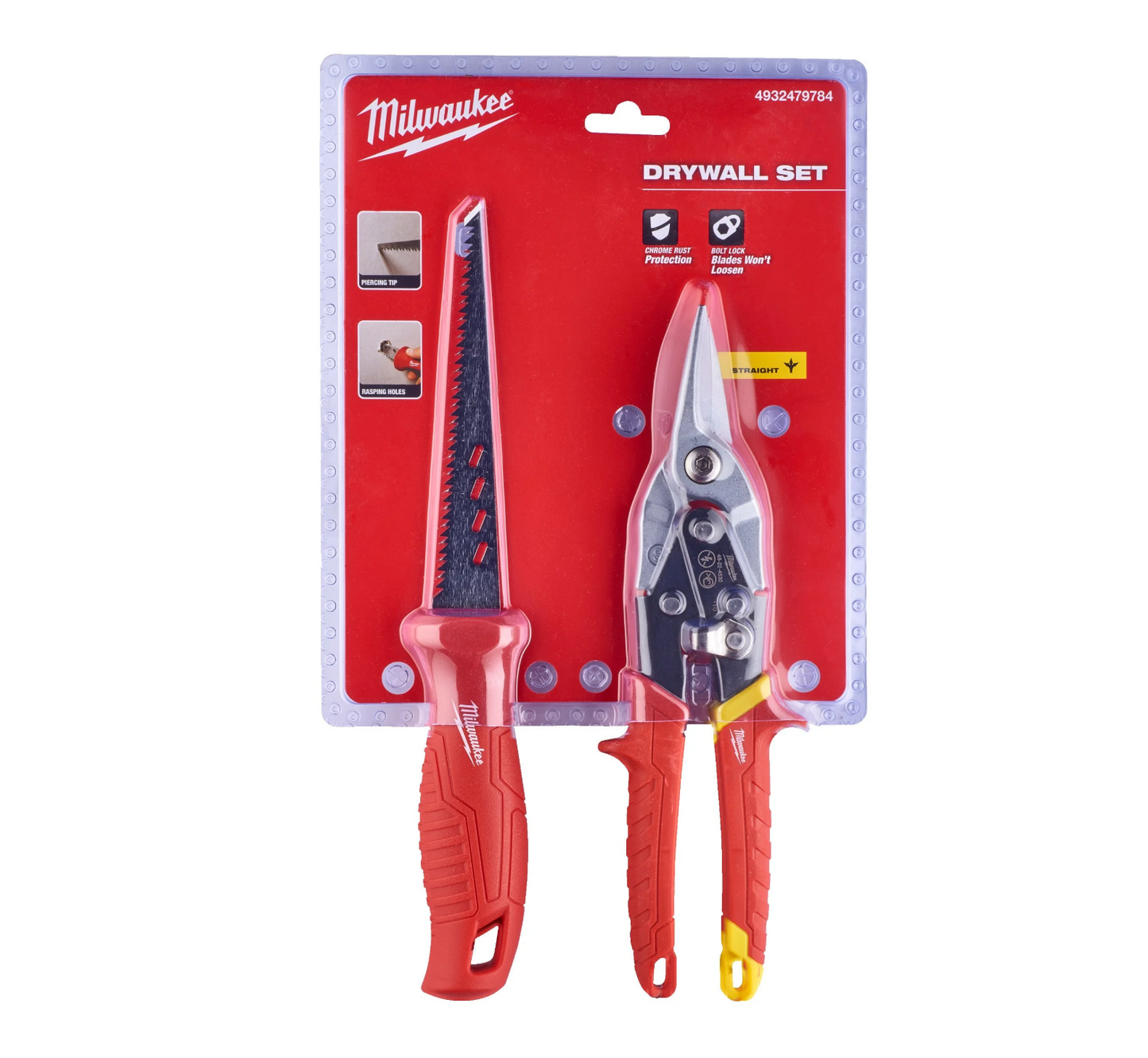 Drywall Kit with Milwaukee Sheet Metal Shears and Hacksaw