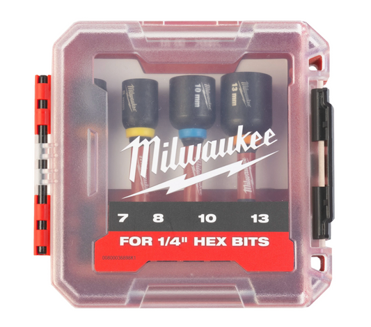 Milwaukee 4-Piece Impact Socket Set with 1/4" Hex Shank