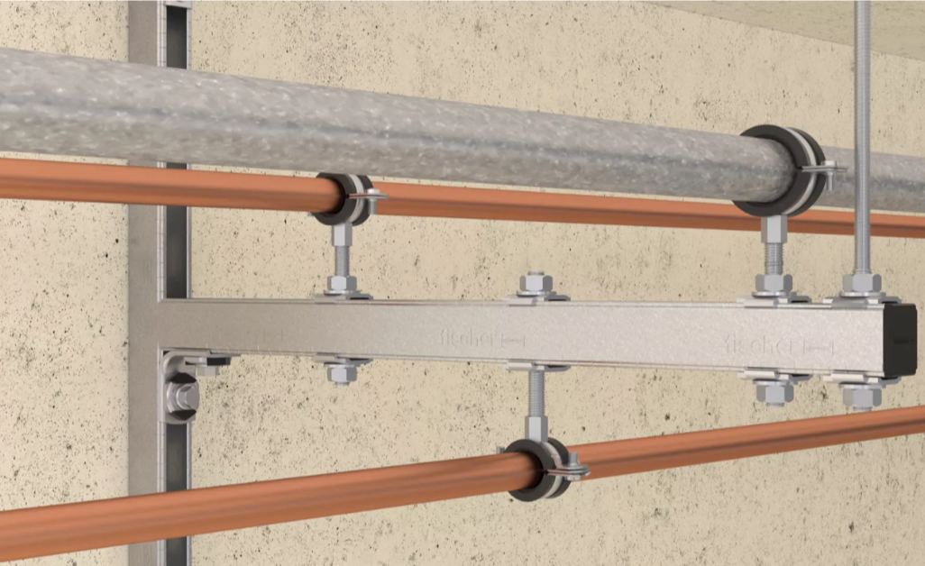 Abrazadera para tuberías FRS-L 85-93 M8/M10 Universal Fischer