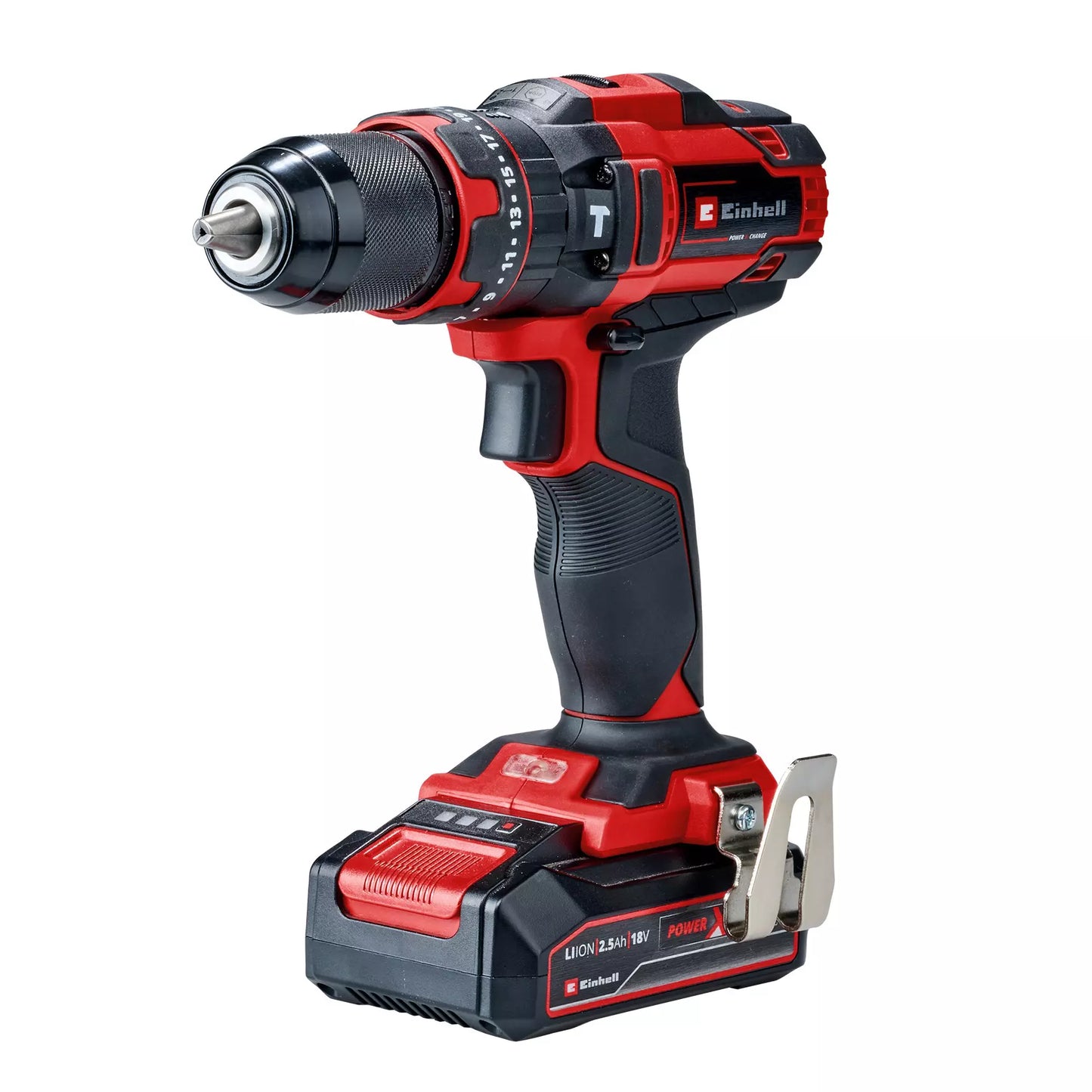 18V cordless hammer drill with 1 2.5Ah batteries and charger TE-CD 18/44 Li-i Einhell