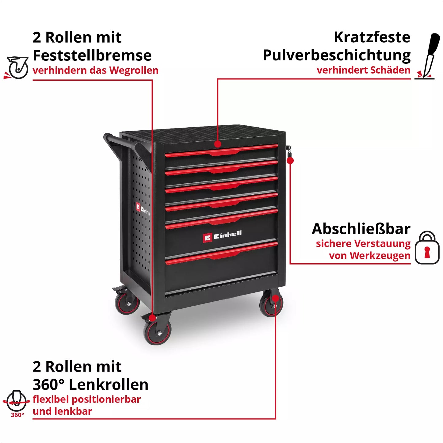 Einhell 49375402 6-drawer tool trolley