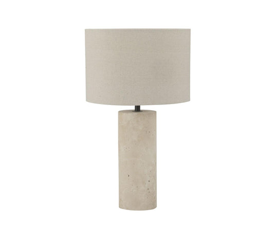Glow Lamp Travertine and Linen Andrea House
