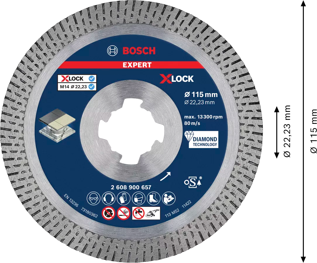 Disco de diamante 115mm Expert Hard Ceramic Bosch